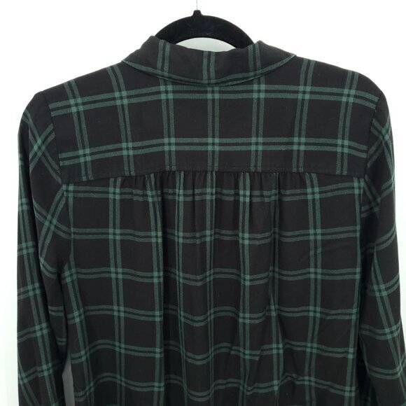 Madewell Wrap-Front Shirt in Palma Plaid M Old Vine (Black and Green Plaid) - Picture 12 of 15